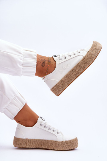 Madingi pinti sportbačiai Lee Cooper LCW-23-31-1796L balti