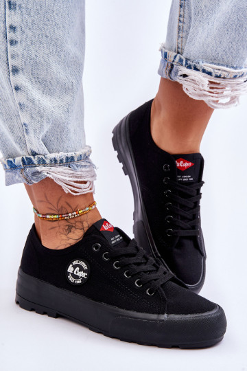 Moteriški žemos platformos sportbačiai Lee Cooper LCW-23-44-1652L juodi