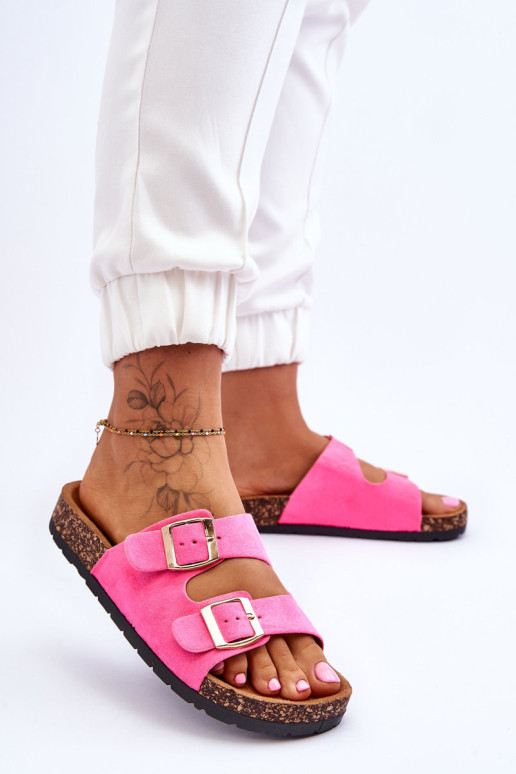 Moteriškos šlepetės ant kamštinio pado Neoninės...