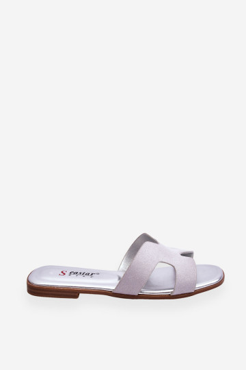 Moteriškos klasikinės zomšinės šlepetės pilkos spalvos Evana 2