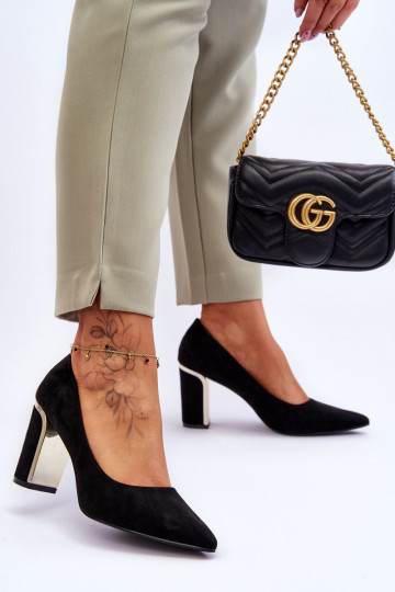 Klasikiniai zomšiniai aukštakulniai ant dekoratyvinio... 2