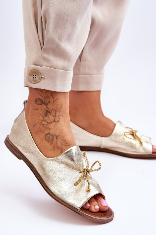 Odinės moteriškos balerinos Nicole 2660/064 Auksas