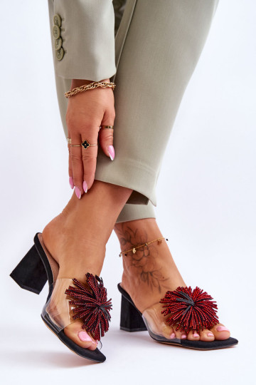 Madingos permatomos aukštakulnės šlepetės S.Barski...