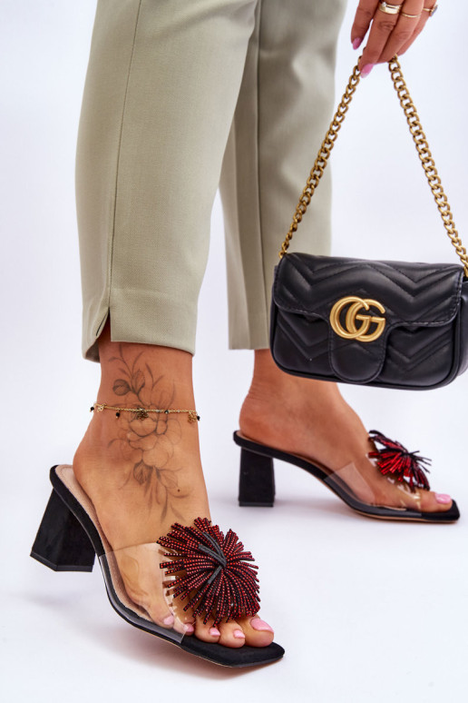 Madingos permatomos aukštakulnės šlepetės...