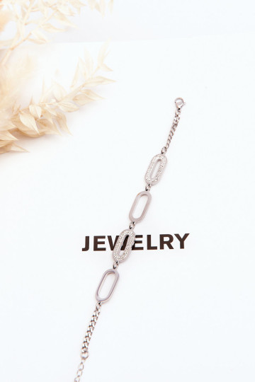 Apyrankė su ovaliais pakabukais Sidabrinė