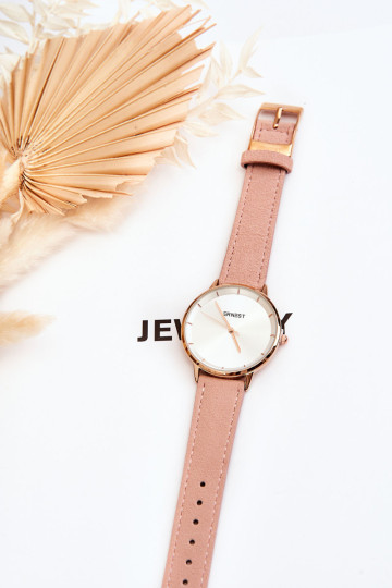 Odinis analoginis laikrodis Ernest 94193 rožinis