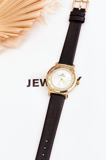 Giorgio&Dario klasikinis moteriškas odinis laikrodis juodas