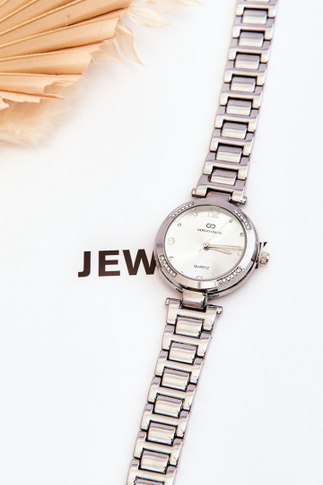 Moteriškas plieninis laikrodis su cirkoniais...