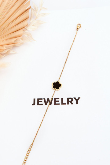 Moteriška apyrankė su juodu gėlių auksu