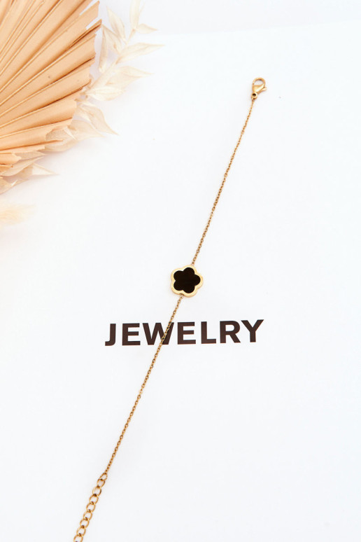 Moteriška apyrankė su juodu gėlių auksu