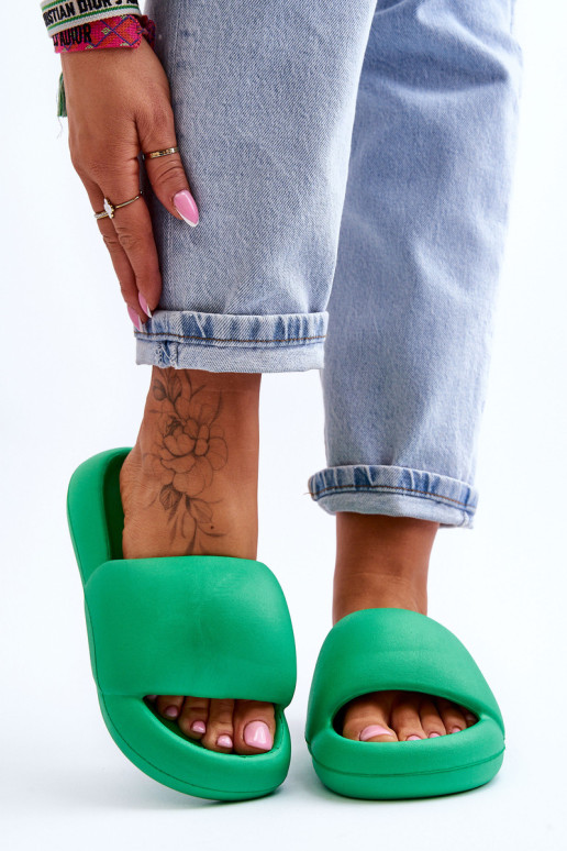 Moteriškos lengvos putplasčio šlepetės Green...