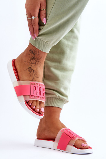 Moteriškos sportinės šlepetės, neoninės rožinės spalvos...