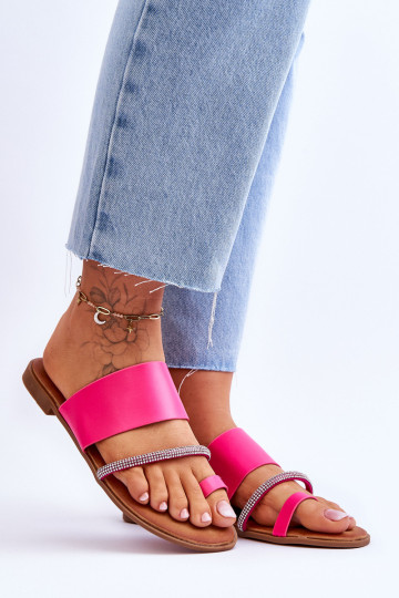 Šlepetės su dekoratyviniu dirželiu, rožinės