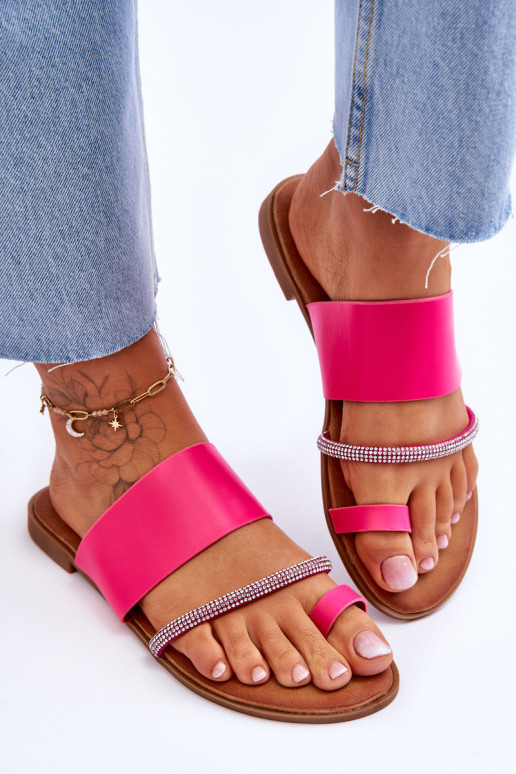 Šlepetės su dekoratyviniu dirželiu, rožinės