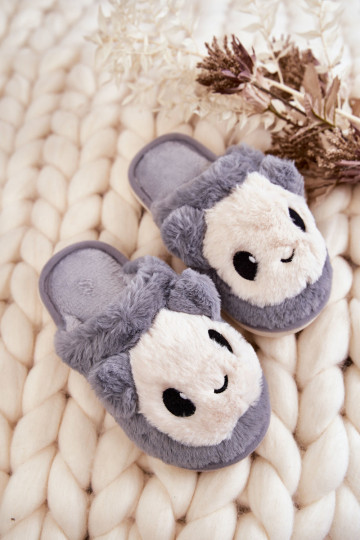 Vaikiškos kailinės šlepetės Grey Alize 2