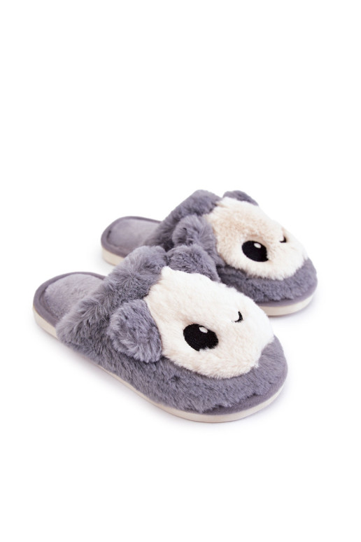 Vaikiškos kailinės šlepetės Grey Alize