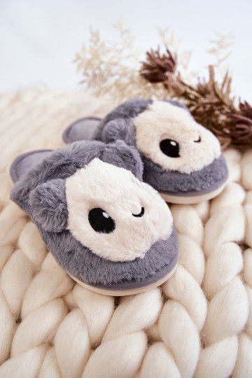 Vaikiškos kailinės šlepetės Grey Alize