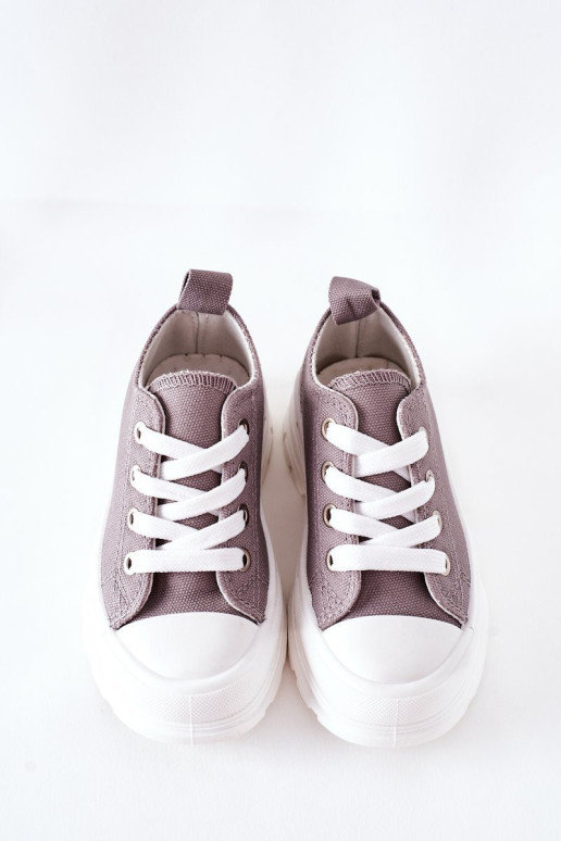 Vaikiški sportbačiai ant platformos Pilka Kelionės laikas