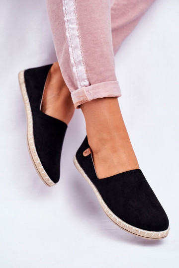 Moteriškos veliūrinės espadrilės Black Vulcano