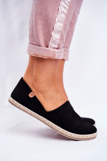 Moteriškos veliūrinės espadrilės Black Vulcano 2