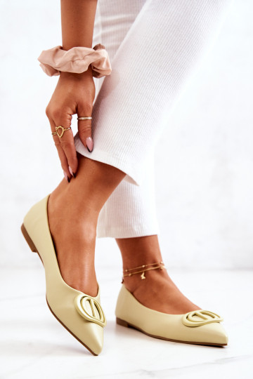 Odinės smailios balerinos šviesiai žalios spalvos Rachelle 2