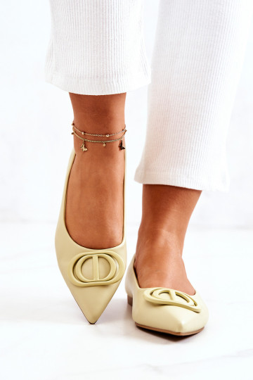 Odinės smailios balerinos šviesiai žalios spalvos Rachelle