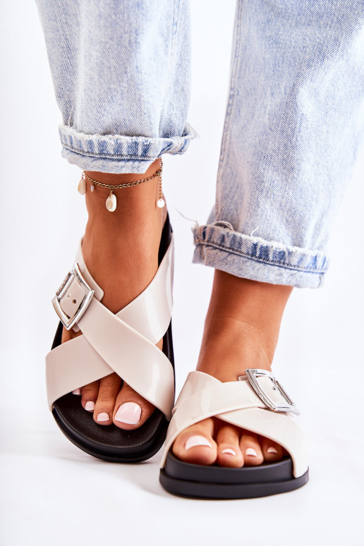 Moteriškos guminės šlepetės ZAXY JJ285057 Baltos