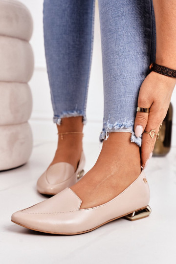 Loafers ant auksinių aukštakulnių Laura Messi 2013 Smėlio spalvos