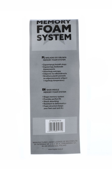 Avalynės vidpadžiai BIG STAR Memory Foam System 2 poros 2