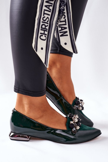 Moterų balerinos Laura Messi Odinė žalia 2157