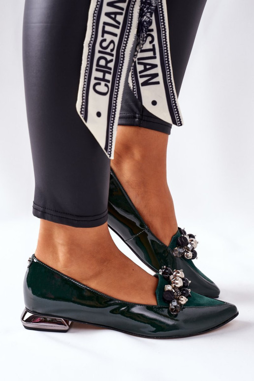 Moterų balerinos Laura Messi Odinė žalia 2157