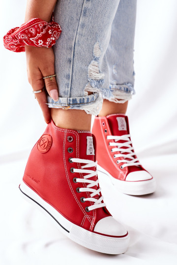 Eko odos Wedge Sneakers Cross Jeans II2R4026 Raudoni