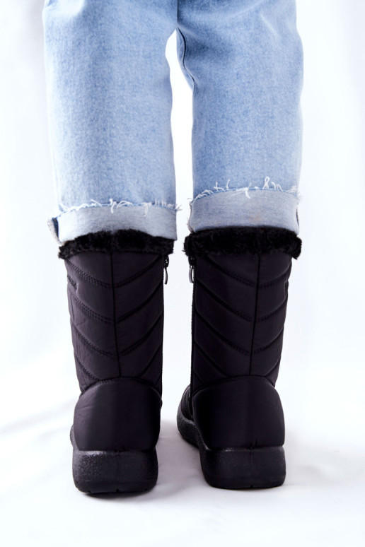Aukšti moteriški sniego batai, juodi Luxina