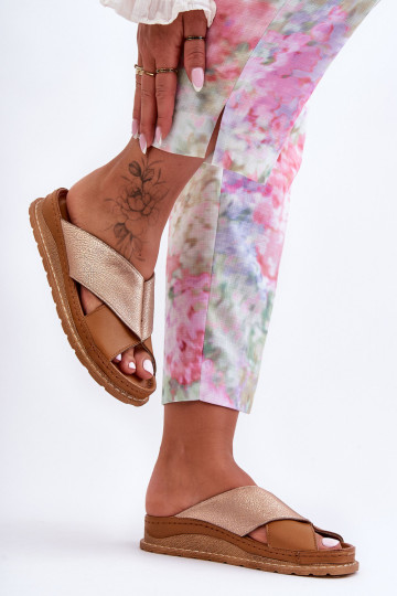 Odinės profiliuotos šlepetės Maciejka 04986-29 Ruda