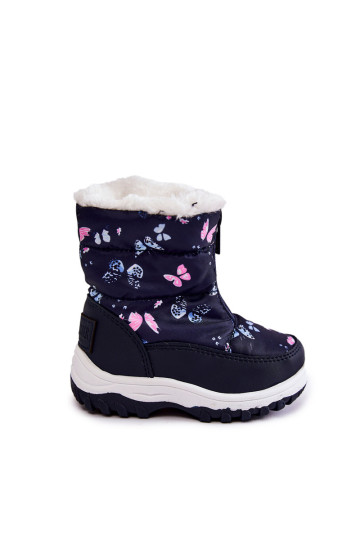 Vaikiški sniego batai su užtrauktuku Big Star KK374236 tamsiai mėlyni