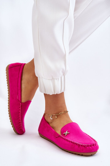 Moteriški zomšiniai batai su puošmenomis Fuchsia Leah