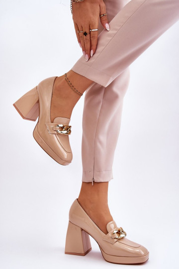 Pumps On Massive Heels Beige Nataly