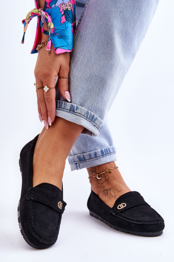 Suede Slip-On Loafers Black Castelo 2