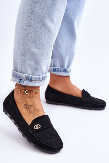 Suede Slip-On Loafers Black Castelo