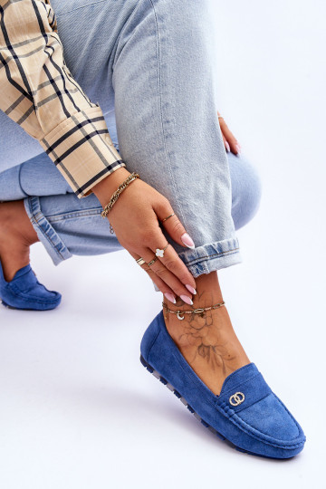 Suede Slip-On Loafers Blue Castelo 2