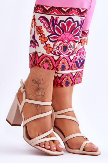 Eko odos aukštakulniai sandalai smėlio spalvos Florentina