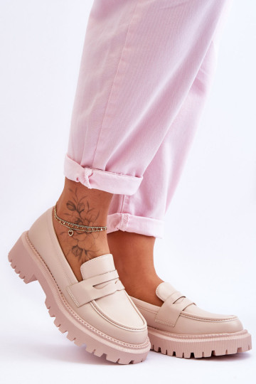 Eko odos Slip-On Platform Loafers Beige Riverside