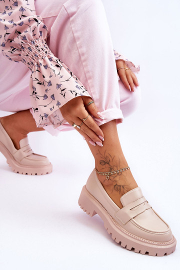 Eko odos Slip-On Platform Loafers Beige Riverside