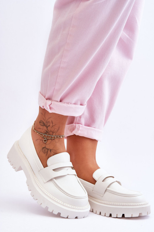 Eko odos slydimo platforminiai loaferiai White...