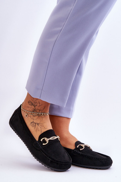 Klasikiniai zomšiniai loaferiai su puošmena...