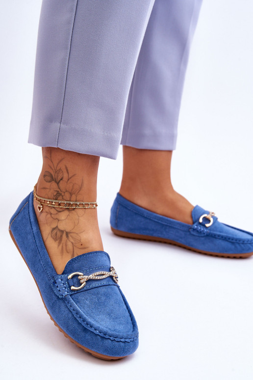 Klasikiniai zomšiniai loaferiai su puošmena...