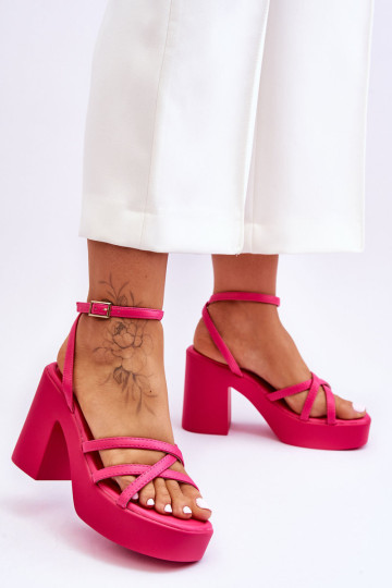Madingi aukštakulniai sandalai su petnešėlėmis Fuchsia... 2