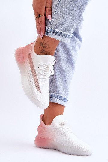 Ombre Slip-On treniruokliai, balti ir rožiniai Boston