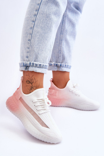 Ombre Slip-On treniruokliai, balti ir rožiniai Boston 2