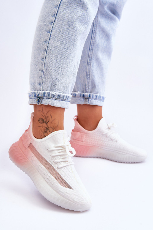 Ombre Slip-On treniruokliai, balti ir rožiniai...